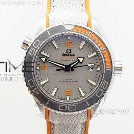 OM공장 오메가 플래닛오션 2016 그레이다이얼 오렌지인서트 Omega Planet-Ocean 2016 Gray Dial Orange Insert 직물스트랩