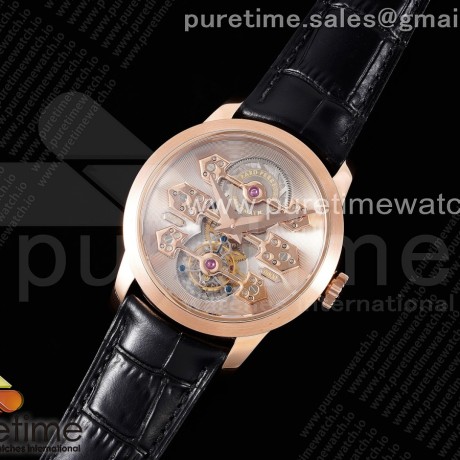 JB공장 지라드페리고 브릿지 투어빌론 로즈골드금통 골드다이얼 가죽스트랩 GP Bridges 44mm Tourbillon RG JBF Best Edition RG Dial on Black Leather Strap
