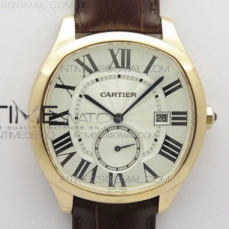 GS공장 V2 드라이브 로골 화이트다이얼 가죽스트랩 Drive de SS GSF 1:1 Best Edition White Textured Dial on Brown Leather Strap A23J to 1904-PS MC V2