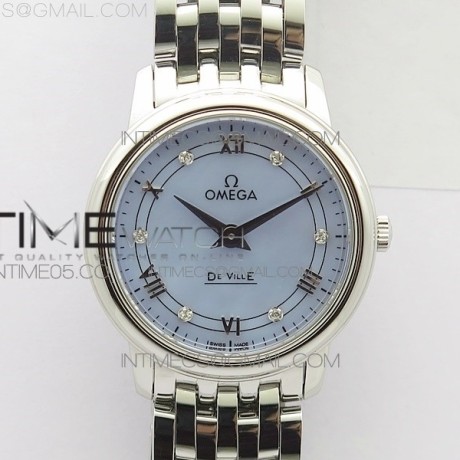 ZF공장 오메가 드빌 27.4MM 블루다이얼 De Ville Prestige Quartz 27.4 mm SS ZF 1:1 Best Edition Blue Dial on SS Bracelet Jap Quartz