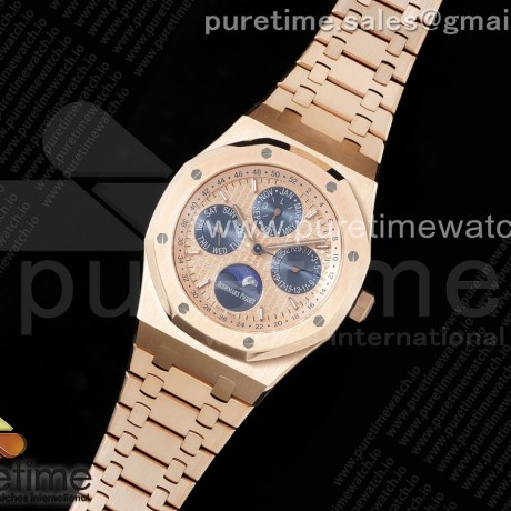 APS공장 오데마피게 로얄오크 컴플리케이션 로즈골드금통 골드다이얼 브레이슬릿 Royal Oak 41mm Complicated 26574 RG APSF1:1 Best Edition RG Dial on RG Bracelet A5134