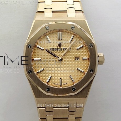 ZF공장 오데마피게 레이디 로얄오크 로즈골드금통 로즈골드다이얼 브레이슬릿 Lady Royal Oak 33mm 67651 RG ZF 1:1 Best Edition RG Textured Dial on RG Bracelet RONDA Quartz
