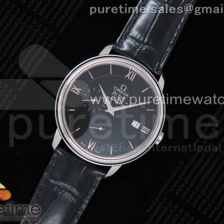 ZF공장 오메가 드빌 프레스티지 파워리저 블랙다이얼 가죽스트랩 De Ville Prestige Real PR SS Black Dial on Black Leather Strap MIYOTA 9015
