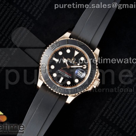 KF공장 롤렉스 요트마스터 42 포금 로골드금통 블랙다이얼 러버스트랩 텅스텐 Yacht-Master 126655 KF 1:1 Best Edition RG Wrapped on Oysterflex Strap VR3235 (Gen Weight)