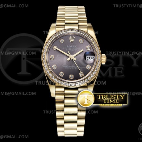 BP공장 롤렉스 데이저스트 31 옐로우골드금통 그레이다이얼 브레이슬릿 DJ Midsize 31mm Pres Diam YG/YG Grey Diam BP A2824