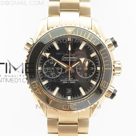 OM공장 오메가 씨마스터 크로노그래프 로즈골드금장 블랙다이얼 브레이슬릿 SEAMASTER PROFESSIONAL CHRONO RG  BLACK CERAMIC BLACK DIAL ON RG BRACELET A9300