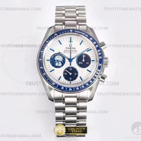 OS공장 오메가 스피드마스터 스누피 스틸 블루앤화이트 브레이슬릿 SpeedMaster Snoopy Apollo SS/SS Wht OSF V2 A3861