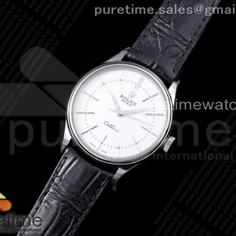 GM공장 롤렉스 셀리니 50509  화이트다이얼 가죽스트랩 Cellini 50509 SS White Dial Stick Markers on Black Leather Strap SA3132