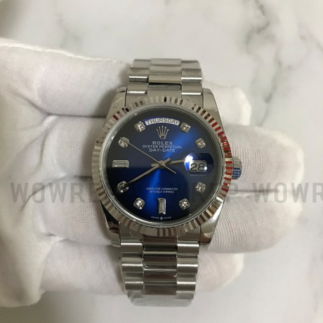 BP공장 36MM 데이데이트 블루다이얼 브레이슬릿 2813 DayDate 36mm Flt Pres SS/SS Blue Diam BP