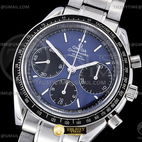 HR공장 오메가 스피드마스터 레이싱 크로노그래프 블루다이얼 브레이슬릿 Speedmaster Racing Chrono 40mm SS/SS Blu/Blk HRF C3330