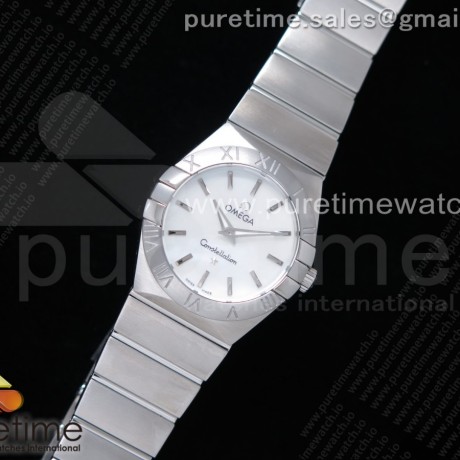 K11공장 오메가 컨스텔레이션 27MM 자개다이얼 브레이슬릿 Constellation Ladies 27mm SS White MOP Dial Stick Markers on SS Bracelet ETA Quartz