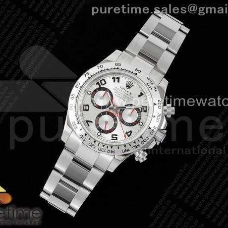 OM공장 롤렉스 스틸 데이토나 실버레이싱다이얼 브레이슬릿 Daytona 116509 SS OMF Best Edition Silver Numeral Dial on SS Bracelet A7750