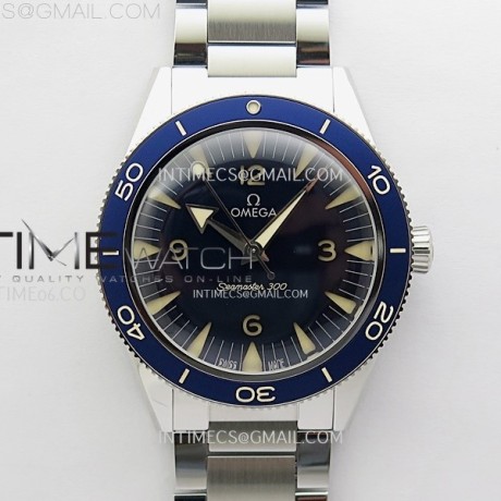 VS공장 오메가 씨마스터 헤리티지 블루다이얼 브레이슬릿 Seamaster 300 Heritage VSF 1:1 Best Edition Blue Dial on SS Bracelet A8912 Super Clone