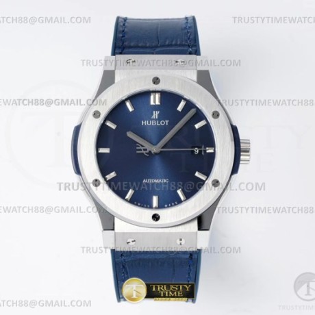 JJ+공장 위블로 클래식퓨전 42mm 블루다이얼 가죽스트랩 Classic Fusion Bang 42mm SS/LE Blue JJ+F A1110  (제이제이플러스)
