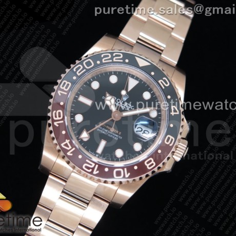 GM공장 롤렉스 GMT마스터2 루트비어 금통 브레이슬릿 3285 GMT-Master II 126715 CHNR RG Plated 904L Steel Correct Hand Stack