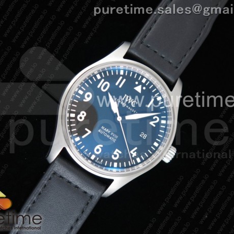 MK공장 IWC 마크18 스틸 블랙다이얼 블랙가죽스트랩 MARK XVIII LE PETIT PRINCE IW327001 SS BLACK DIAL ON BLACK LEATHER STRAP MIYOTA 9015
