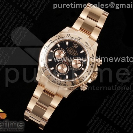 QF공장 롤렉스 스틸 데이토나 블랙다이얼 로즈골드금통 브레이슬릿 Daytona 116505 QF 1:1 Best Edition Black/RG Dial on RG Bracelet SH4130 V3 (Gain Weight)