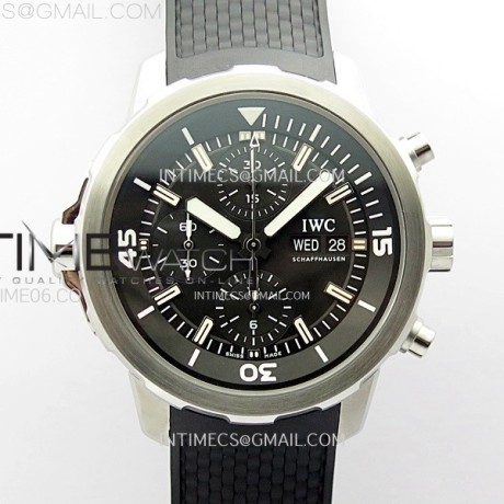 APS공장 IWC 아쿠아타이머 스틸 블랙다이얼 블랙러버스트랩 Aquatimer IW376803 SS APSF 1:1 Best Edition Black Dial on Black Rubber Strap A7750