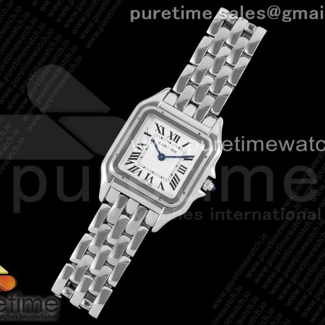 BV공장 까르띠에 팬더 27 스틸 화이트다이얼 브레이슬릿 Panthère 27mm BVF 1:1 Best Edition SS White Dial on SS Bracelet Ronda Quartz