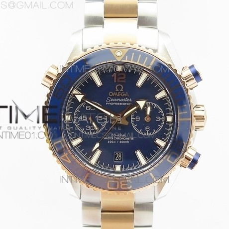 OM공장 오메가 씨마스터 크로노그래프 로즈골드콤비 블루다이얼 브레이슬릿 SEAMASTER PROFESSIONAL CHRONO SS/RG  BLUE CERAMIC BLUE DIAL ON SS BRACELET A9300