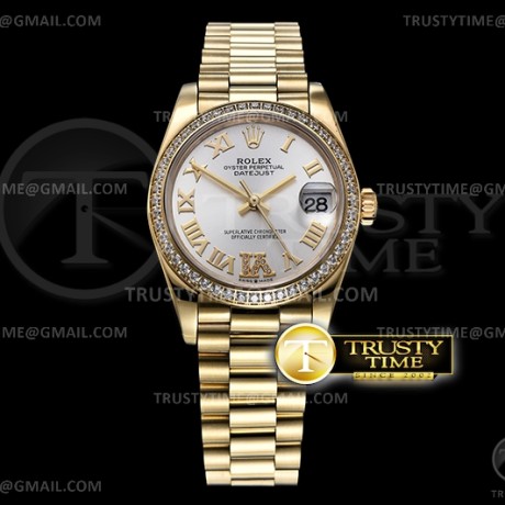 BP공장 롤렉스 데이저스트 31 옐로우골드금통 실버다이얼 브레이슬릿 DJ Midsize 31mm Pres Diam YG/YG Silv Wht Rmn BP A2824