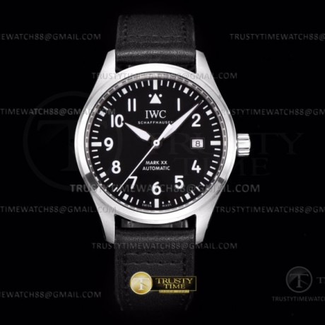 AO공장 IWC 마크20 스틸 블랙다이얼 블랙가죽스트랩 Mark XX IWC328201 SS/LE Black AOF Asia 2824