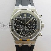 DD공장 오데마피게 로얄오크 크로노그래프 26240 스틸 블랙다이얼 러버스트랩 Royal Oak Chrono 26240 SS V2 DDF 1:1 Best Edition Black Dial On Black Rubber Strap Super Clone DD4401
