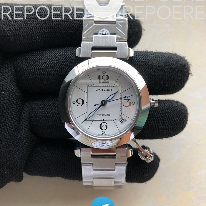 V9공장 파샤 35미리 화이트다이얼 Pasha W31074M7 35mm SS V9F Best Edition White Dial on SS Bracelet A2892 to Cal.049