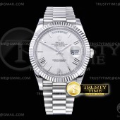 GM공장 롤렉스 데이데이트 40 화이트4분면다이얼 2836 DayDate 40mm 904L Flt SS/SS Wht Roman GMF A2836