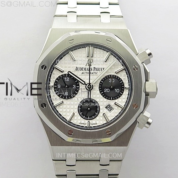 IP공장 오데마피게 로얄오크 크로노그래프 스틸 실버다이얼 블랙서브다이얼 브레이슬릿 Royal Oak Chrono 26331ST SS IPF 1:1 Best Edition Silver Dial Black subdial on SS Bracelet A7750