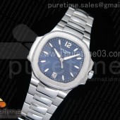 PF공장 파텍필립 노틸러스 레이디 7118 스틸 블루다이얼 Nautilus Jumbo Ladies 7118 Blue Textured Dial on SS Bracelet A324 Clone