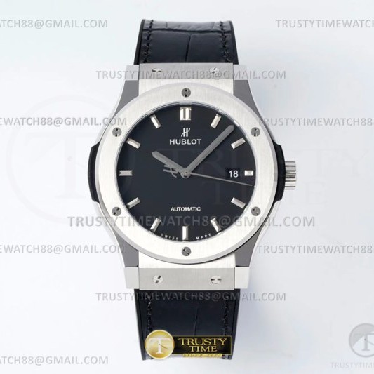 JJ+공장 위블로 클래식퓨전 42mm 블랙다이얼 가죽스트랩 Classic Fusion Bang 42mm SS/LE Black JJ+F A1110  (제이제이플러스)