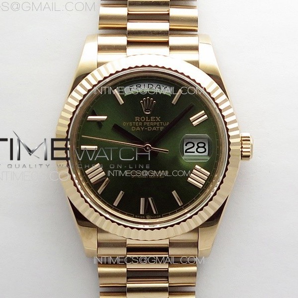 GM공장 롤렉스 데이데이트 40 로만인덱스 그린다이얼 로즈골드금통 프레지던트브레이슬릿 DayDate 40mm 228235 GMF 1:1 Best RG Green Dial Roman Markers on President Bracelet A3255