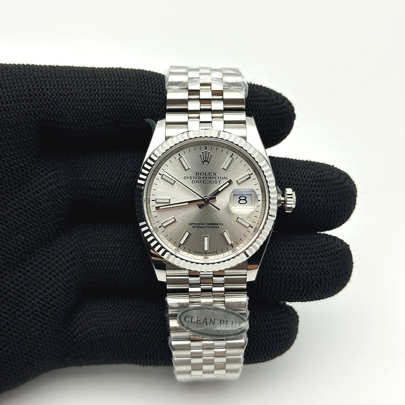 Clean공장 롤렉스 데이저스트 36 스틸 실버다이얼 플루티드베젤 쥬빌레브레이슬릿 DateJust 36 126234 Clean 1:1 Best Edition 904L Steel Silver Stick Dial on Jubilee Bracelet VR3235 클린공장