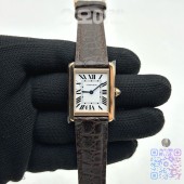 K11공장 까르띠에 로즈골드금통 탱크솔로 24MM 악어가죽스트랩 Tank Solo 24mm K11F RG White Dial on Brown Leather Strap Ronda Quartz