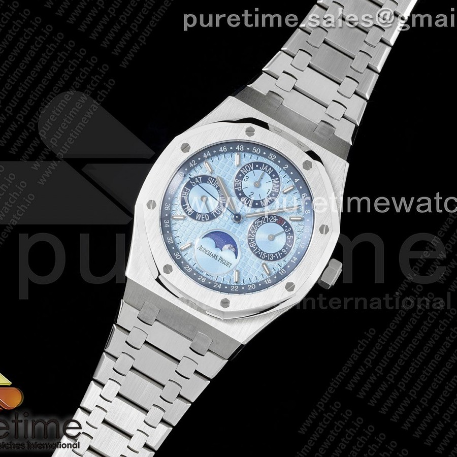 APS공장 오데마피게 로얄오크 컴플리케이션 스틸 아이스블루다이얼 브레이슬릿 Royal Oak 41mm Complicated 26574 SS APSF1:1 Best Edition Ice Blue Dial on SS Bracelet A5134