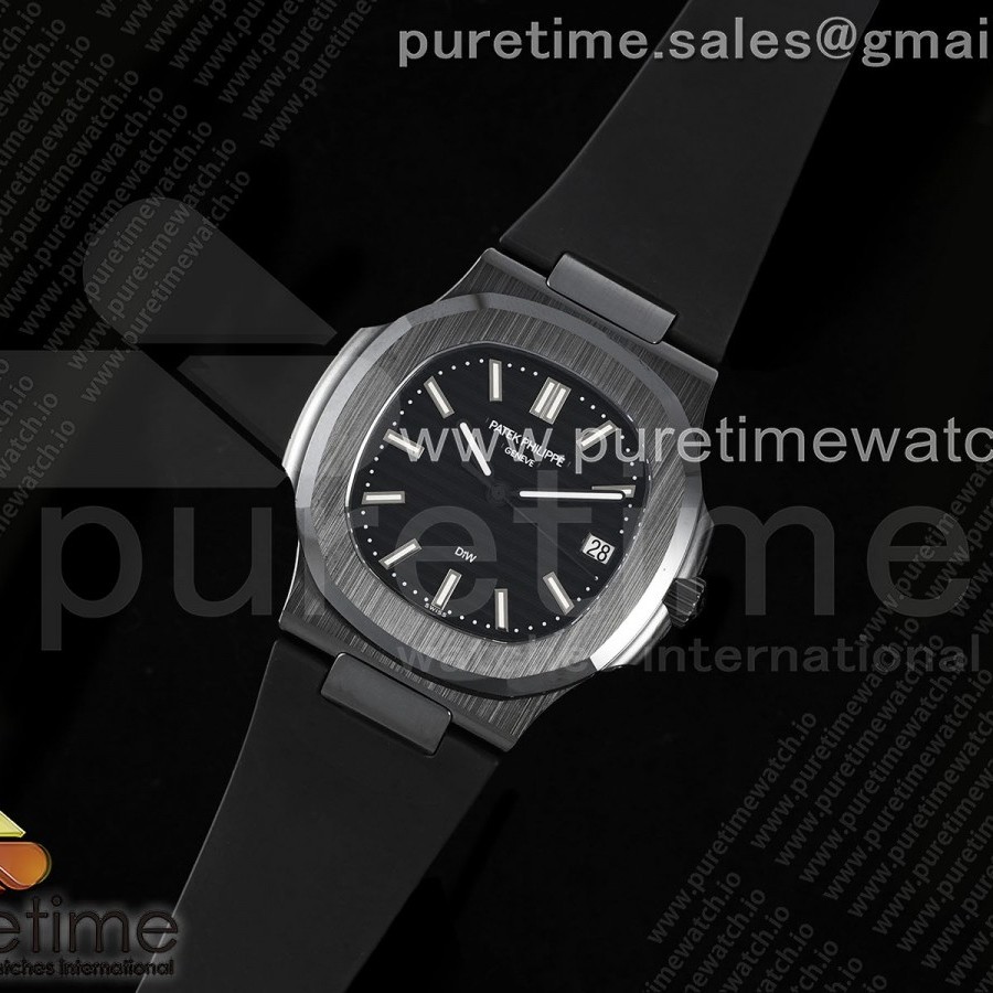 AMG공장 파텍필립 노틸러스 5711 블랙풀세라믹 블랙다이얼 블랙러버스트랩 AET Nautilus 5711 Black Ceramic AMGF Best Edition Black Dial on Black Rubber Strap MIYOTA 9015