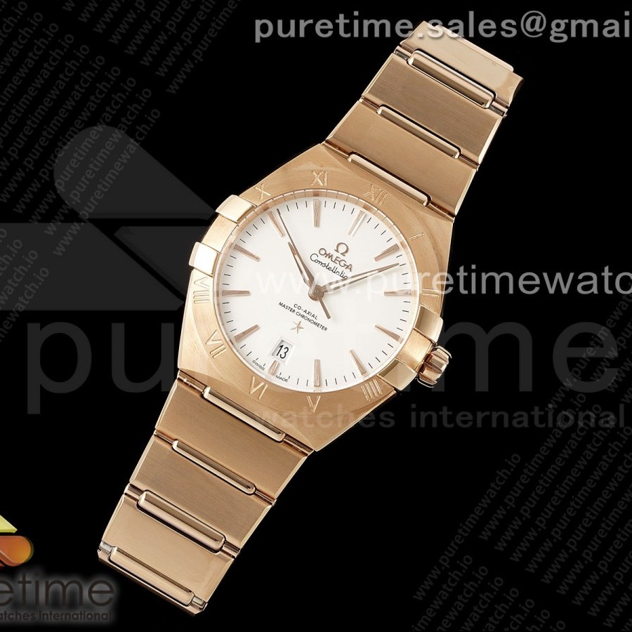 ASW공장 오메가 컨스텔레이션 39 로즈골드금통 화이트다이얼 브레이슬릿 Constellation 39mm RG ASWF 1:1 Best Edition White Dial on RG Bracelet A8801