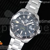 OX공장 태그호이어 아쿠아레이서 칼리버5 43MM 스틸 블랙다이얼 더블옐로우 브레이슬릿 Aquaracer Calibre 5 SS 43mmCeramic Bezel Black Dial "Double Yellow" on SS Bracelet SW200