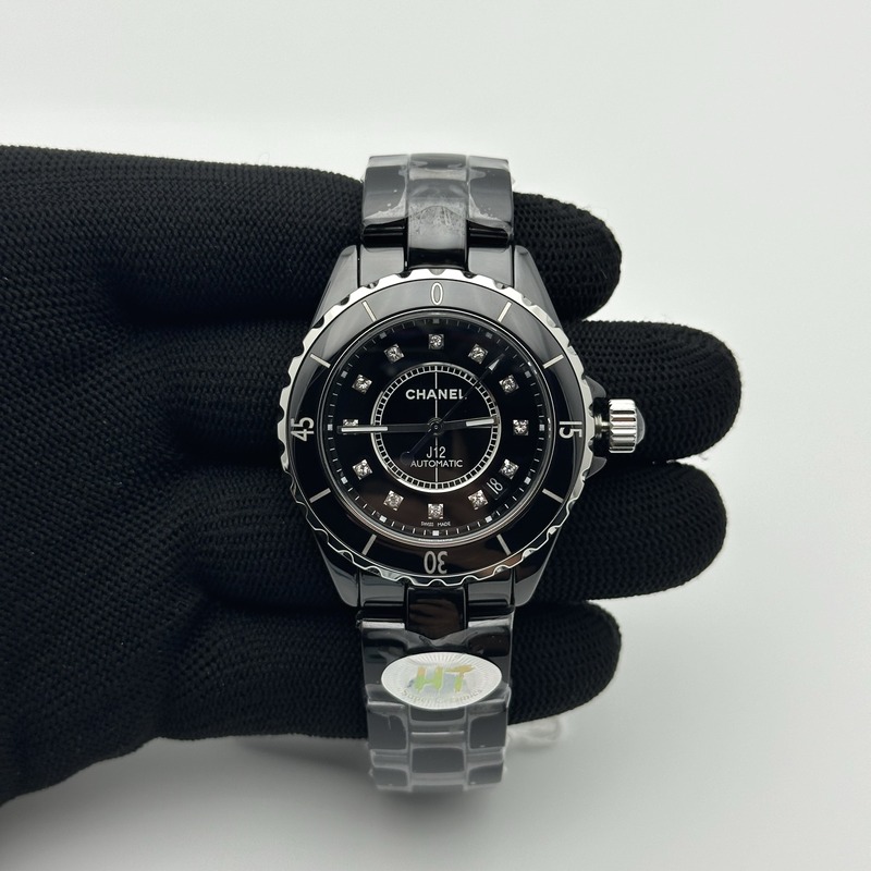 HT공장 샤넬 J12 블랙세라믹 12포인트다이얼 38mm 남성용 세라믹브레이슬릿 솔리드백 J12 38mm EAST 1:1 Best Edition Black Korea Ceramic Black Dial Crystals Markers on Bracelet A2892 KOR EAST공장 출고 전 실물 검수사진 2