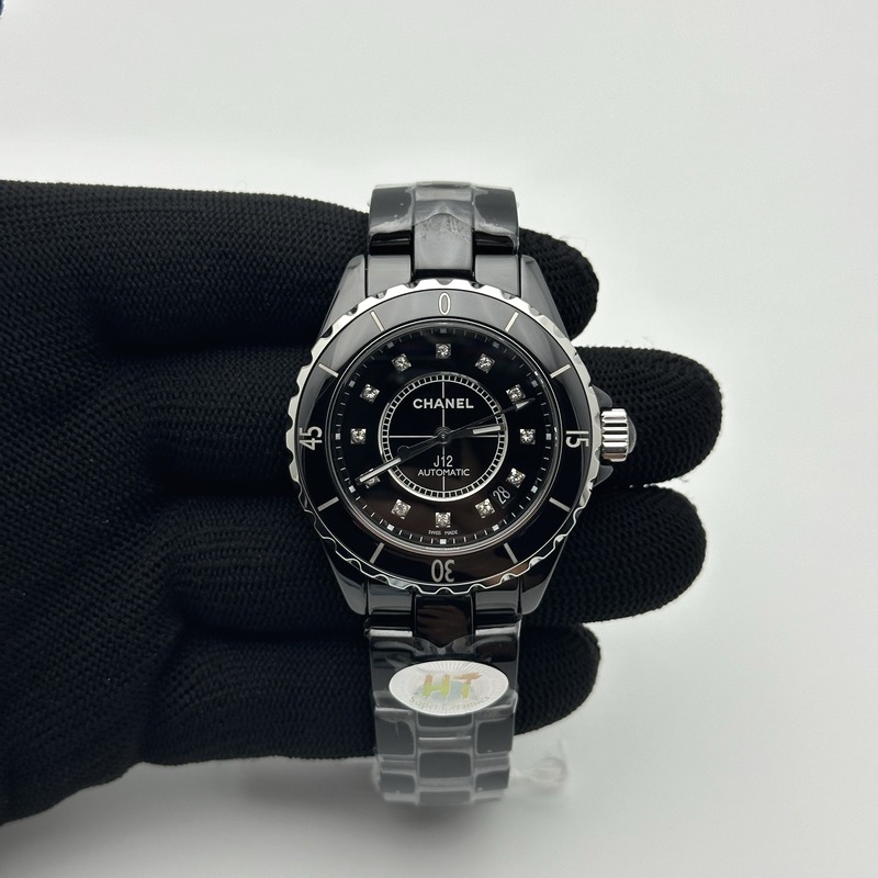 HT공장 샤넬 J12 블랙세라믹 12포인트다이얼 38mm 남성용 세라믹브레이슬릿 솔리드백 J12 38mm EAST 1:1 Best Edition Black Korea Ceramic Black Dial Crystals Markers on Bracelet A2892 KOR EAST공장 출고 전 실물 검수사진 3