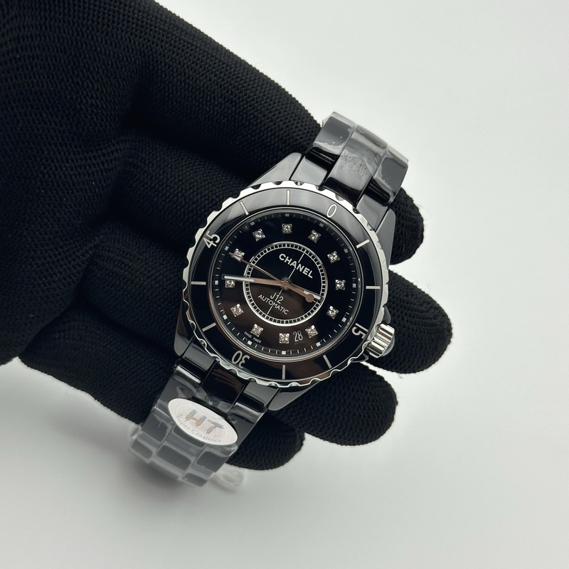 HT공장 샤넬 J12 블랙세라믹 12포인트다이얼 38mm 남성용 세라믹브레이슬릿 솔리드백 J12 38mm EAST 1:1 Best Edition Black Korea Ceramic Black Dial Crystals Markers on Bracelet A2892 KOR EAST공장 출고 전 실물 검수사진 5