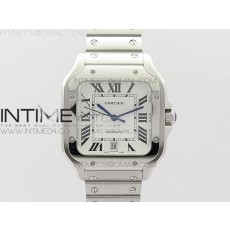 KOR공장 까르띠에 산토스 드 까르띠에 라지 브레이슬릿 SANTOS DE CARTIER LARGE 2018 WHITE DIAL ON SS BRACELET MIYOTA 9015