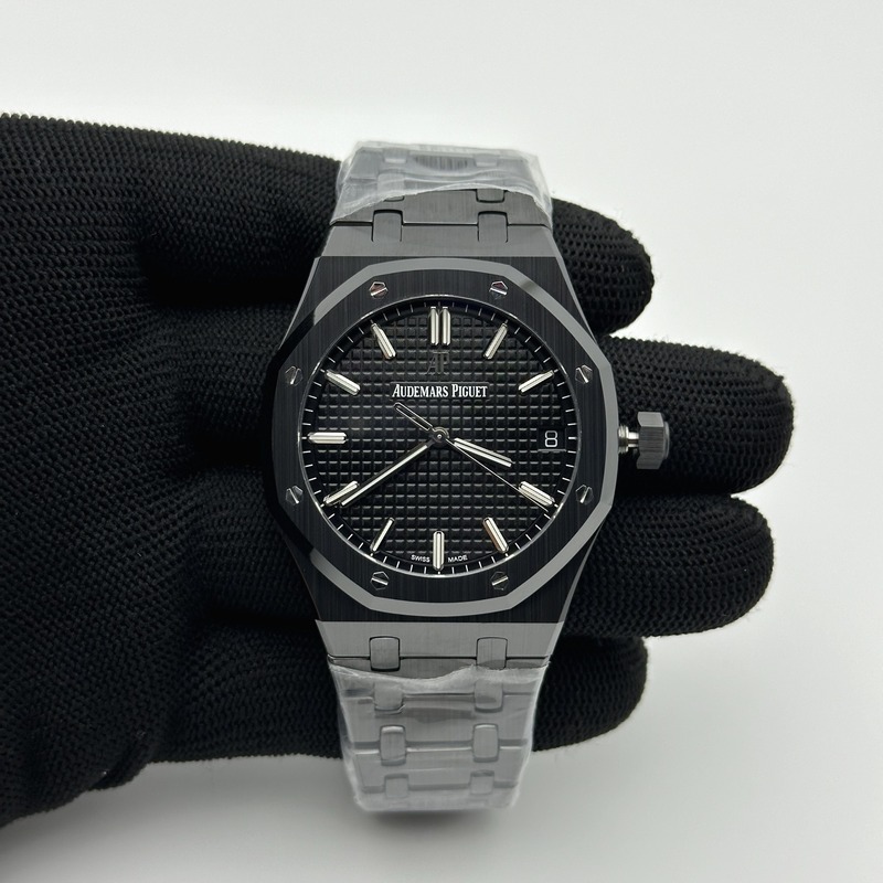 ZF공장 오데마피게 로얄오크 15500 DLC 블랙다이얼 Royal Oak 41mm 15500 DLC ZF 1:1 Best Edition Black Textured Dial on SS Bracelet A4302 V2(Free Box) 출고 전 실물 검수사진 1
