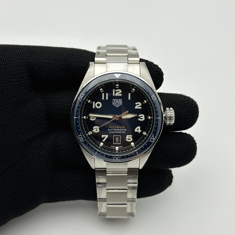 KOR공장 태그호이어 오타비아 블루다이얼 Autavia WBE5116 42mm SS KOR 1:1 Best Edition Blue Ceramic bezel Blue Dial on SS Bracelet SW200 (Free Nylon and Leather Strap) 출고 전 실물 검수사진 1