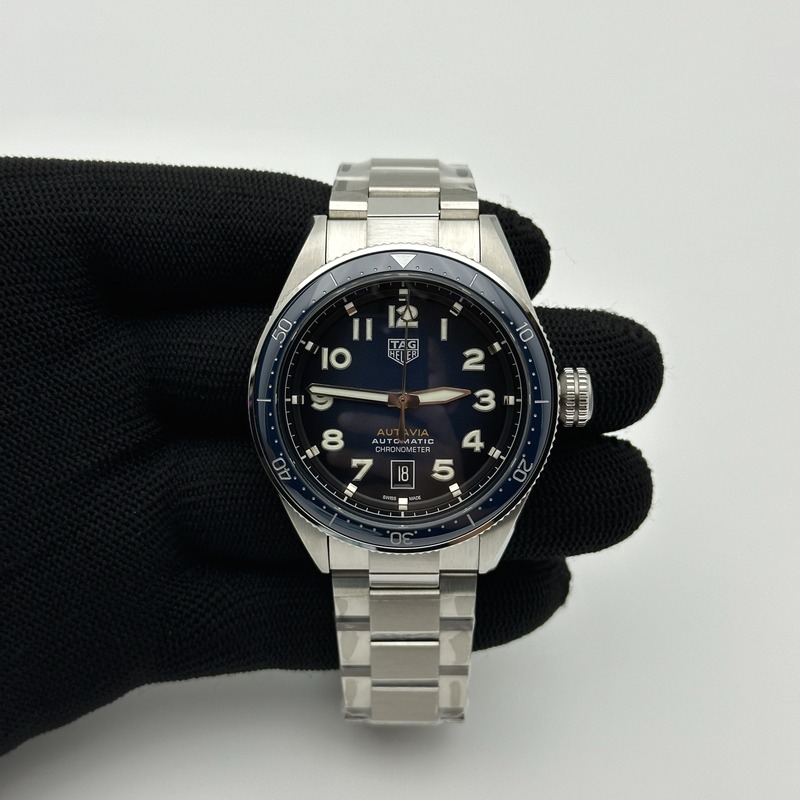 KOR공장 태그호이어 오타비아 블루다이얼 Autavia WBE5116 42mm SS KOR 1:1 Best Edition Blue Ceramic bezel Blue Dial on SS Bracelet SW200 (Free Nylon and Leather Strap) 출고 전 실물 검수사진 2
