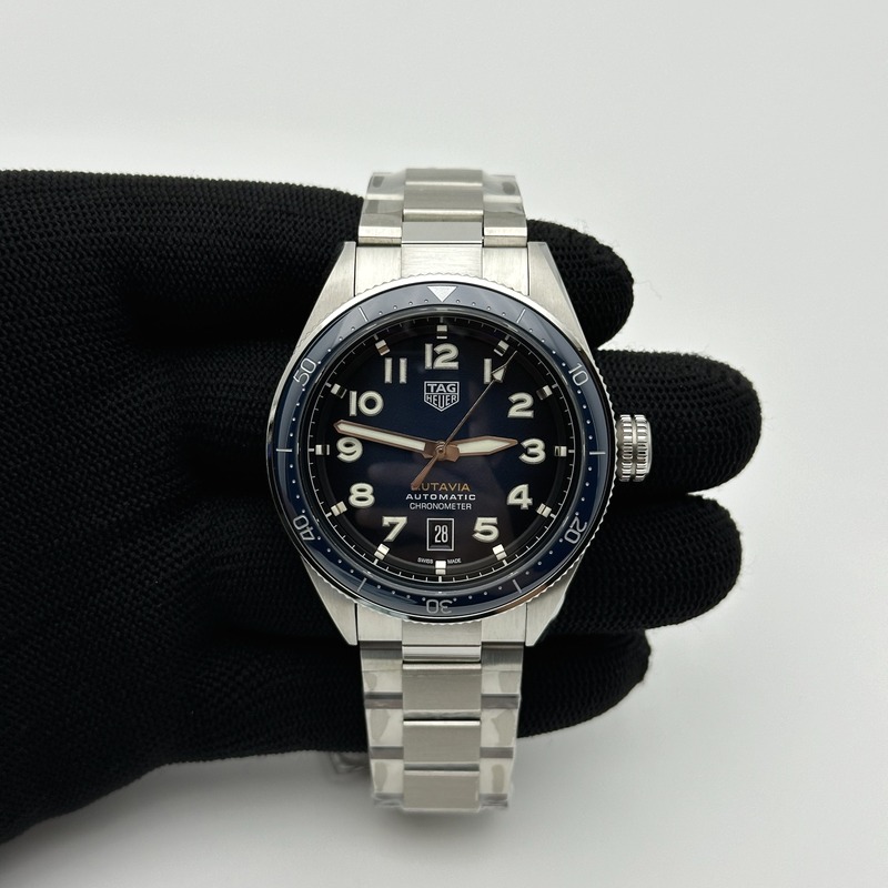 KOR공장 태그호이어 오타비아 블루다이얼 Autavia WBE5116 42mm SS KOR 1:1 Best Edition Blue Ceramic bezel Blue Dial on SS Bracelet SW200 (Free Nylon and Leather Strap) 출고 전 실물 검수사진 3