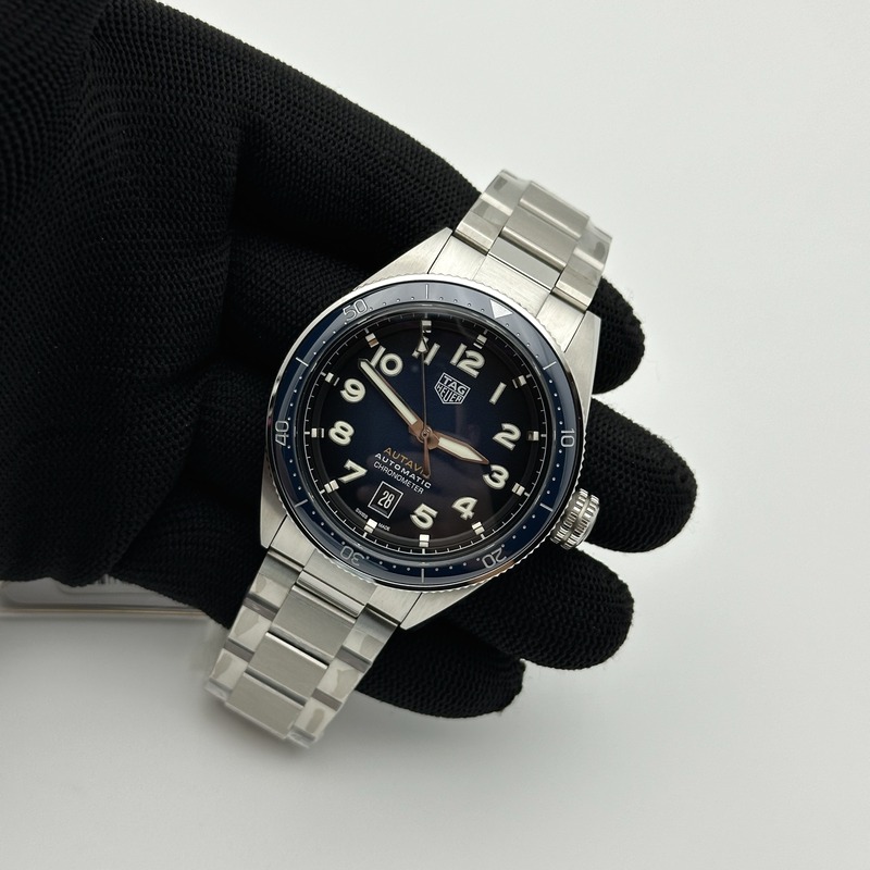 KOR공장 태그호이어 오타비아 블루다이얼 Autavia WBE5116 42mm SS KOR 1:1 Best Edition Blue Ceramic bezel Blue Dial on SS Bracelet SW200 (Free Nylon and Leather Strap) 출고 전 실물 검수사진 5