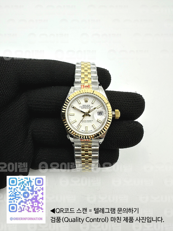GM공장 롤렉스 데이저스트 28 옐로우골드콤비 화이트다이얼 2671 DJ Ladies 28mm Jub Flt 904L YG/SS Wht/Stk GMF A2671 출고 전 실물 검수사진 2