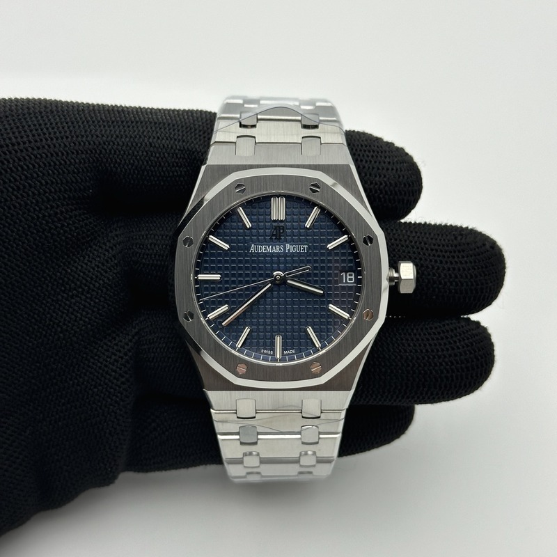 APS공장 오데마피게 로얄오크 15500 스틸 블루다이얼 브레이슬릿 Royal Oak 41mm 15500 SS APSF 1:1 Best Edition Blue Textured Dial on SS Bracelet SA4302 Super Clone 출고 전 실물 검수사진 2